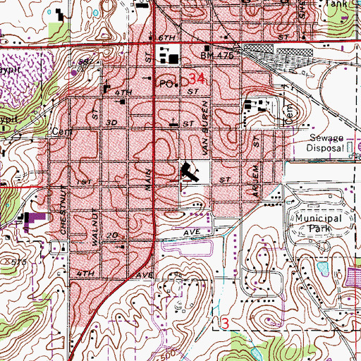 Topographic Map of Maple Park Elementary School, IN