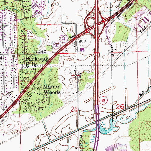Topographic Map of Ellison, IN