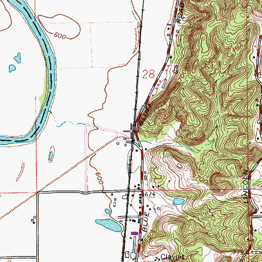 Topographic Map of Elk, IN