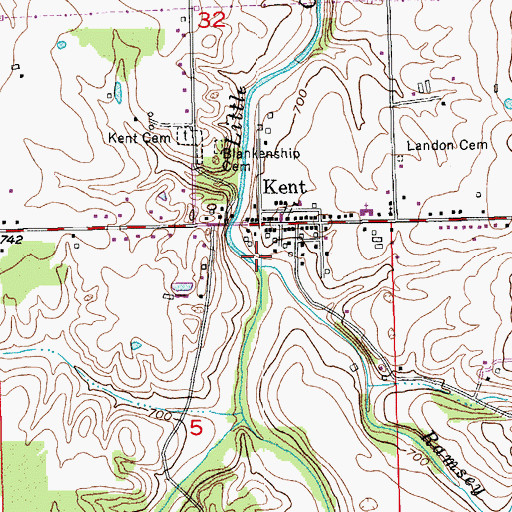 Topographic Map of Big Spring Creek, IN