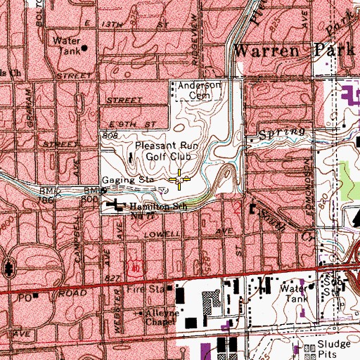 Topographic Map of Interchange 112, IN
