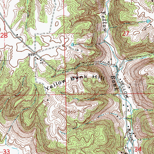 Topographic Map of Yellow Bank Hill, IN