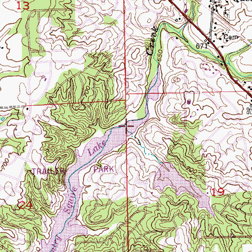 Topographic Map of Country Squire Lake, IN
