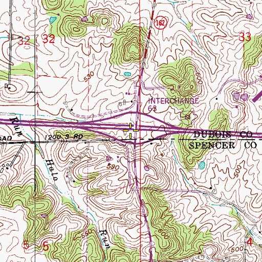 Topographic Map of Interchange 63, IN