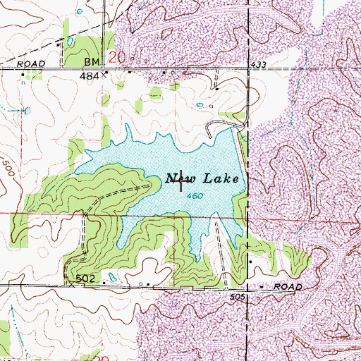 Topographic Map of New Lake, IN