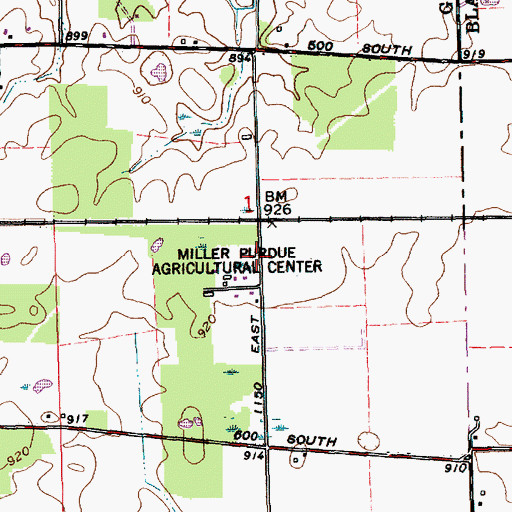 Topographic Map of Miller Purdue Agricultural Center, IN