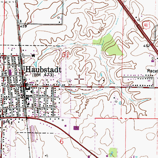 Topographic Map of Haubstadt Community School, IN