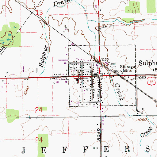 Topographic Map of Sulphur Springs Elementary School, IN