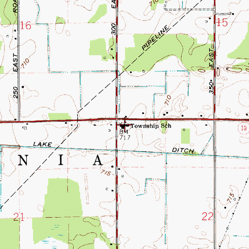 Topographic Map of California Elementary School, IN