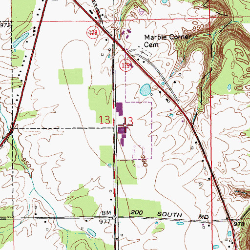 Topographic Map of South Ripley Junior and Senior High School, IN