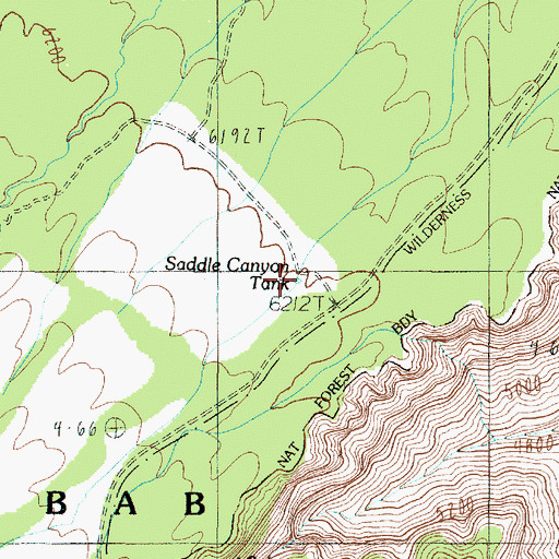 Topographic Map of Saddle Canyon Tank, AZ