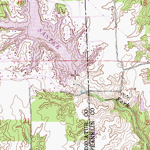 Topographic Map of Lake Santee Dam, IN
