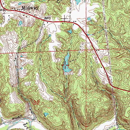 Topographic Map of Gemco Lake Dam, IN