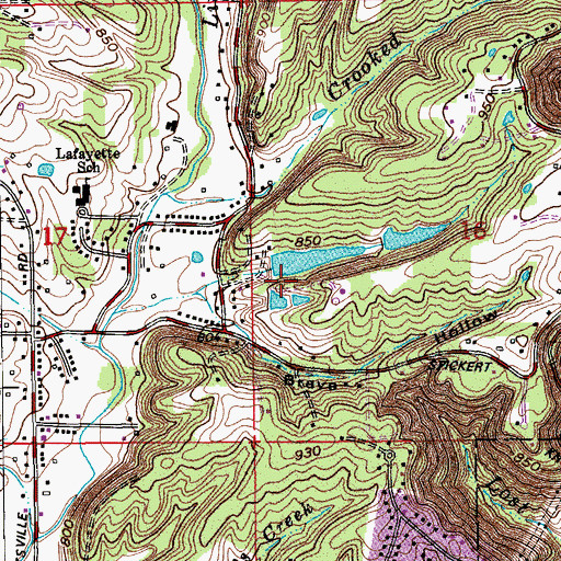 Topographic Map of Floyds Knobs Water Company Dam, IN