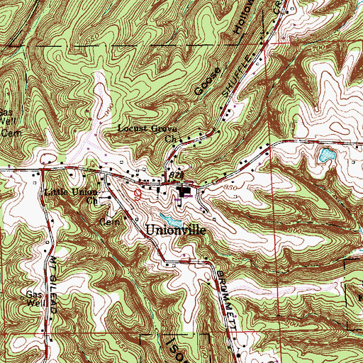 Topographic Map of Unionville Middle School, IN