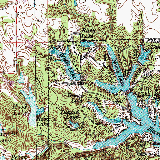 Topographic Map of Princes White Lake Dam, IN