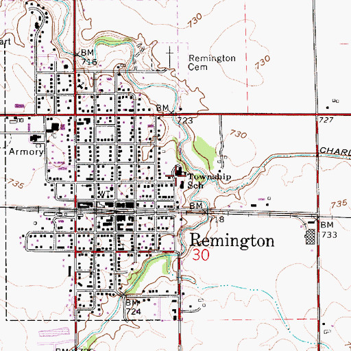 Topographic Map of Tri-County West Elementary School, IN