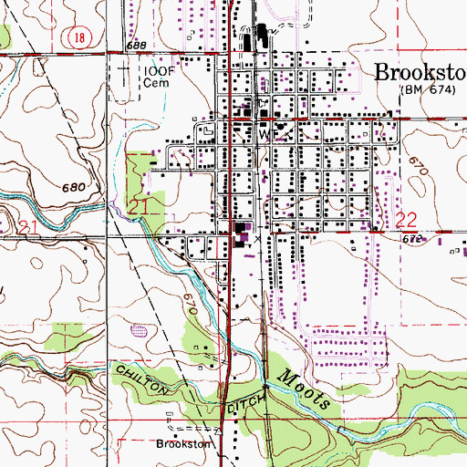 Topographic Map of Frontier Elementary School, IN