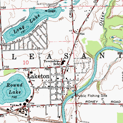 Topographic Map of Laketon Elementary School, IN