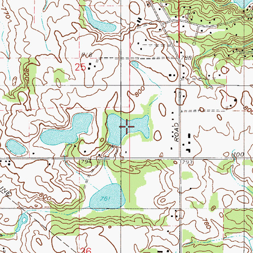 Topographic Map of Norman Olson Lake, IN