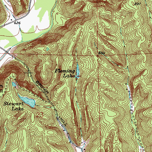 Topographic Map of Fleming Lake Dam, IN