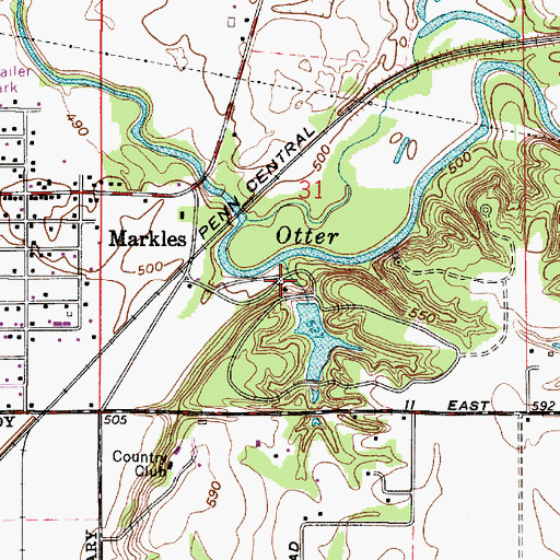 Topographic Map of Forest Park Swimming Pool Dam, IN