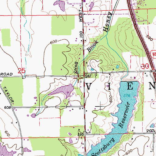 Topographic Map of Forest Helton Lake Dam, IN