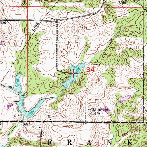 Topographic Map of Thomas Lake, IN