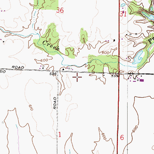 Topographic Map of Wheeler Prairie, IN