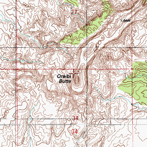 Topographic Map of Aponi-vi, AZ