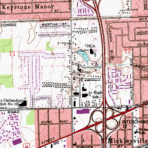 Topographic Map of Ben Davis Independent Christian Church, IN