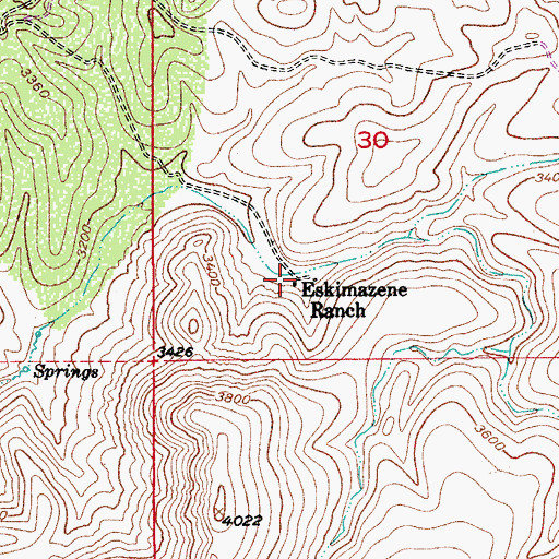 Topographic Map of Eskimazene Ranch, AZ