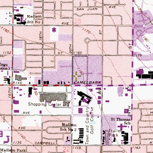 Topographic Map of Northeast Post Office, AZ