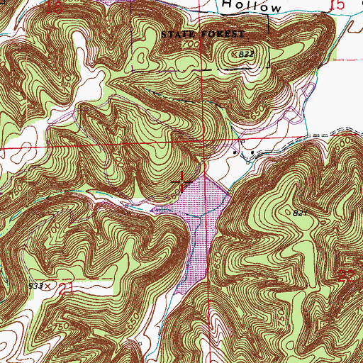 Topographic Map of Delaney Creek Structure Number 1, IN