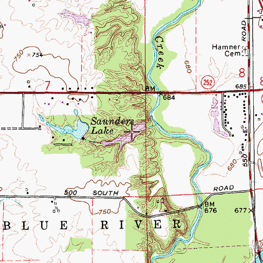 Topographic Map of Woodridge Lake, IN