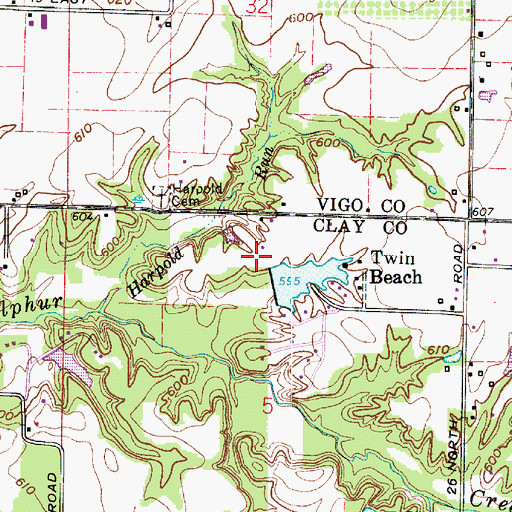 Topographic Map of Twin Beach Lake, IN