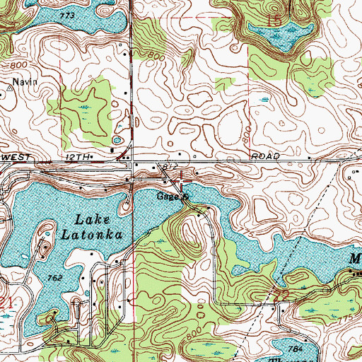 Topographic Map of Zehner Millpond Dam, IN