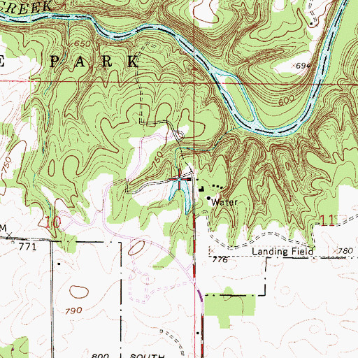 Topographic Map of Shades Pond Dam, IN