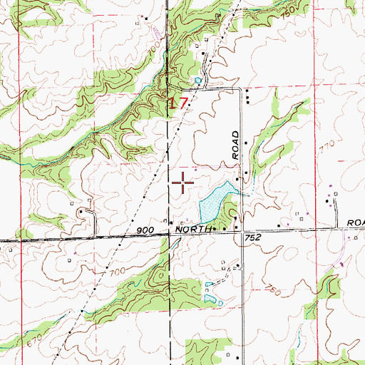 Topographic Map of Crouse Lake Dam, IN