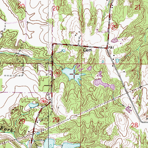 Topographic Map of Dogwood Springs Lake, IN