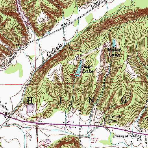 Topographic Map of Sage Lake Dam, IN