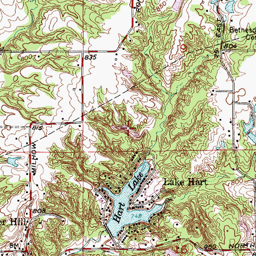 Topographic Map of Armstrong Lake, IN