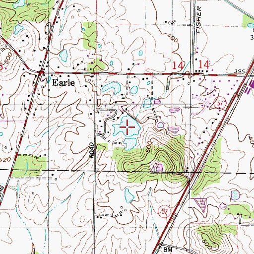 Topographic Map of Ray Nell Acres Lake, IN
