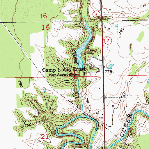 Topographic Map of Miller Lake Dam, IN
