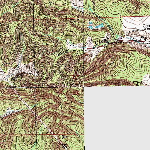 Topographic Map of Silver Hills, IN
