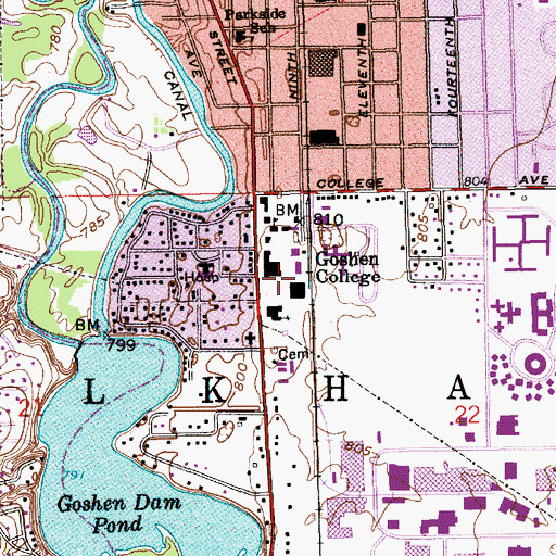 Topographic Map of WCGS-FM (Goshen), IN