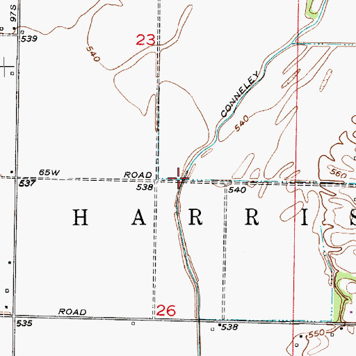 Topographic Map of Big Creek, IN
