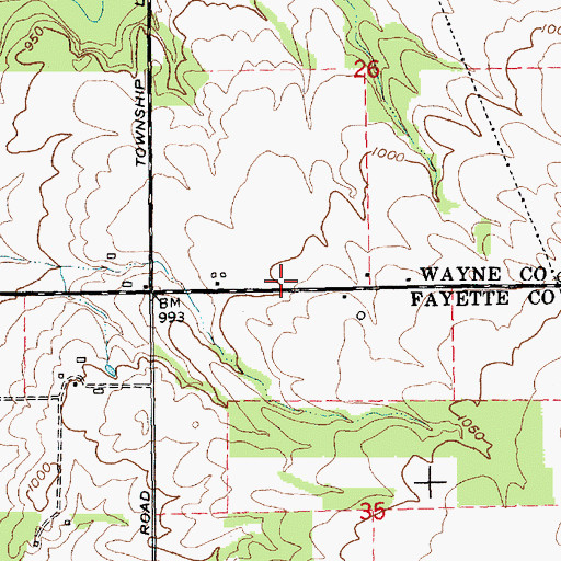 Topographic Map of Squires Airport, IN