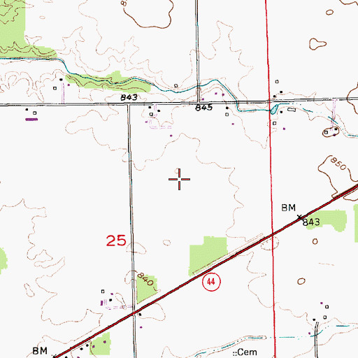 Topographic Map of Parkinson Airport (historical), IN