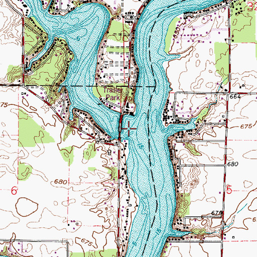 Topographic Map of Big Monon Bay, IN